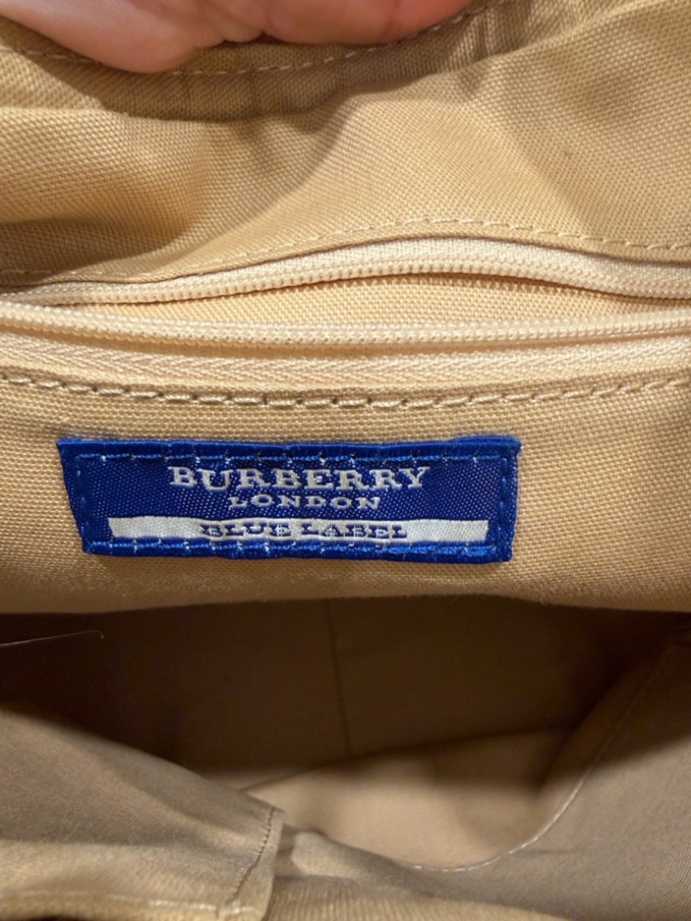 Burberry Blue Label Canvas Leather Crossbody Bag Tan Vintage Adjustable Strap - Picture 2 of 16